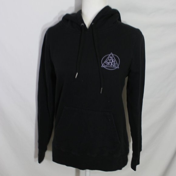 VOLCOM Black Hoodie Size Small "VOLCOM STONE" Logo Drawstring Pocket Long Sleeve - Picture 2 of 14